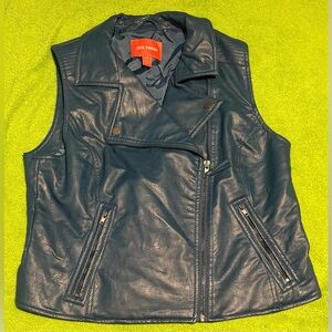 FAUX LEATHER VEST-TEAL/BLUE-JOE FRESH.